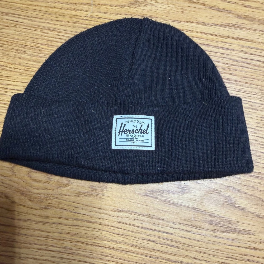 Herschel Supply Co Elmer Beanie Black Knit Cuff Hat Kids One Size